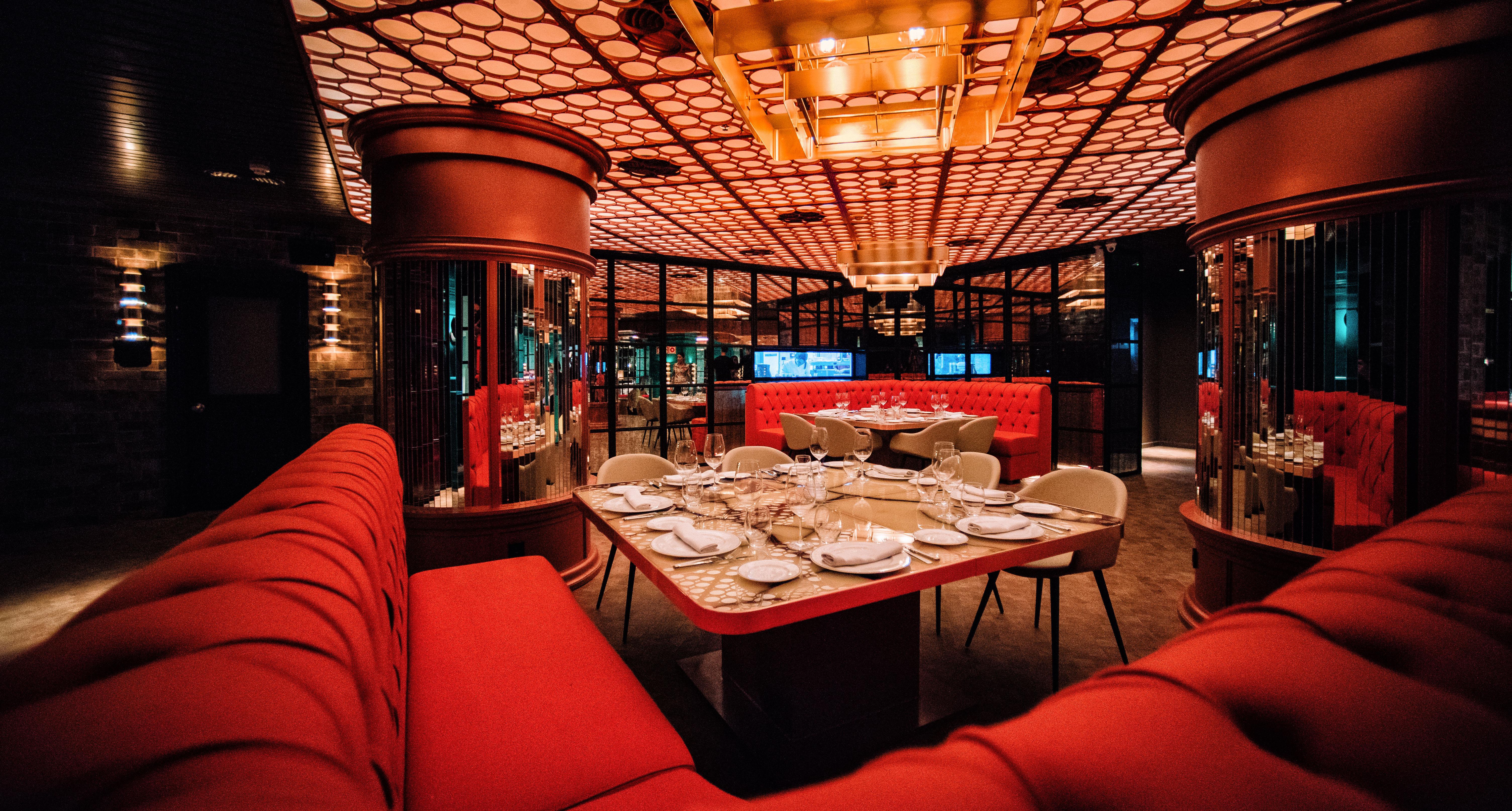 Hard Rock Hotel Ibiza Playa d'en Bossa Exterior foto Interior of the restaurant